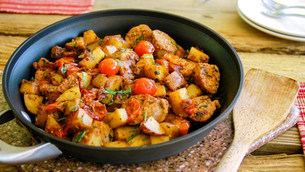 Polish Sausage with Yuca Fries